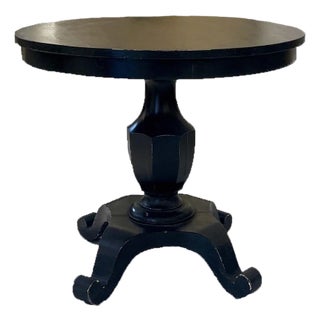Antique Painted Pedestal Table, Round Center Table With Sculptural Base For Sale