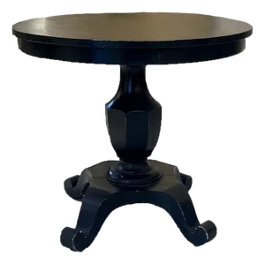 Vintage Painted Pedestal Table, Round Center Table With Sculptural Base