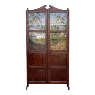 18th Century Cupboard or Bookcase With Glass Vitrine, Walnut, Spain Restored For Sale