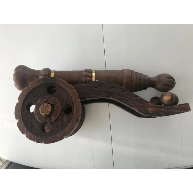Decorative Carved Wooden Cannon,1950s, in Very Good conditions. Designed 1920 to 1949