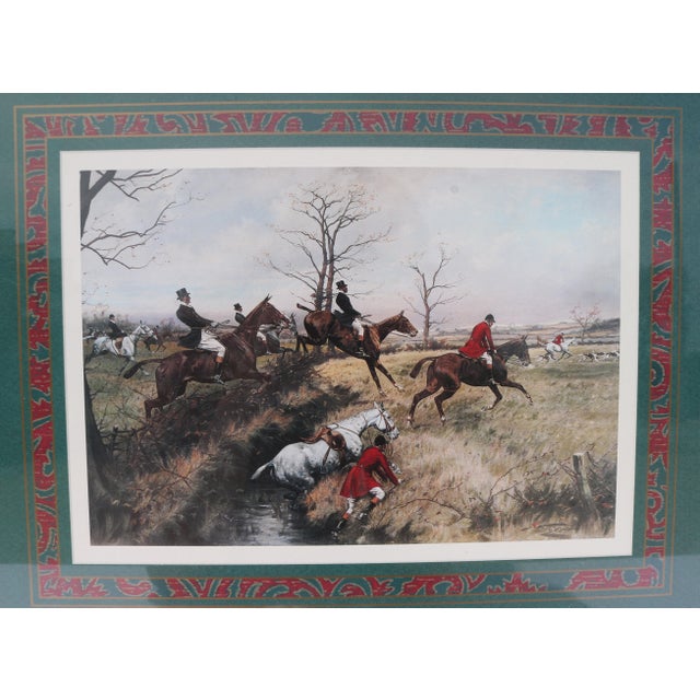 Nice English fox hunt print by George Wright nicely framed by Windsor Art & Mirror Company out of California. The frame...