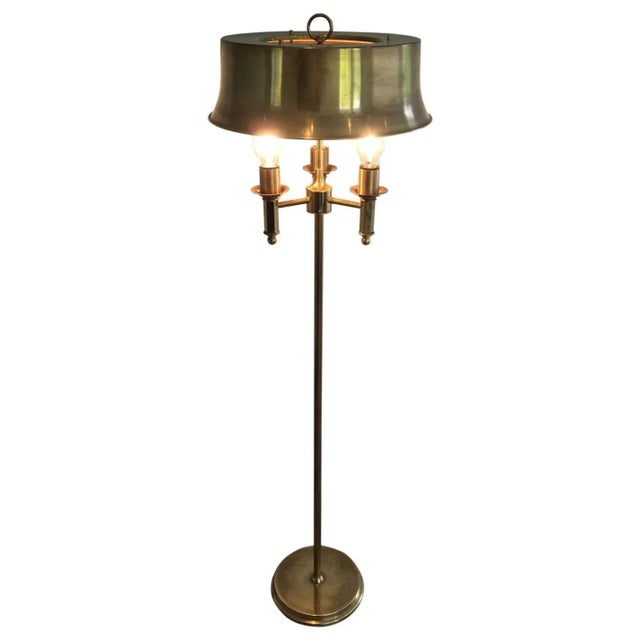 Bronze and Brass Floor Lamp with Brass Shade For Sale - Image 13 of 13