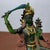 Asian 1940s Green Bodhisattva (Tara) Figurine Seated on Lotus Throne — Green & Gold Robes, Red Sashes For Sale - Image 3 of 9