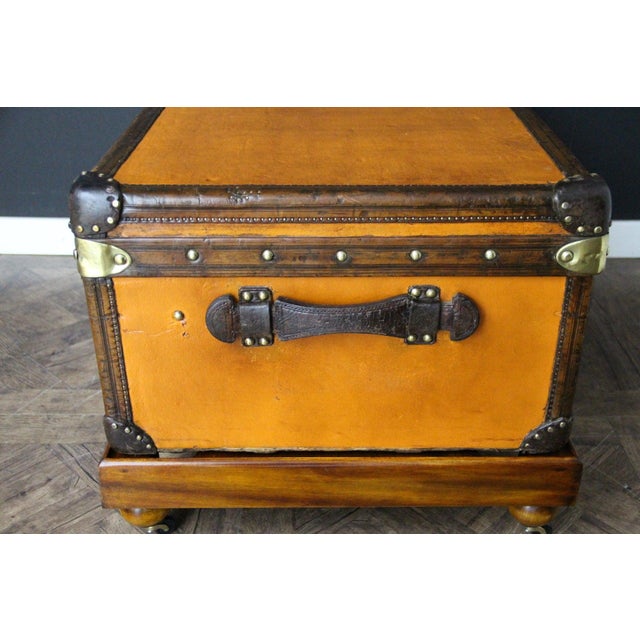Antique Cabin Trunk in Orange Canvas from Louis Vuitton, 1900s For Sale - Image 10 of 18
