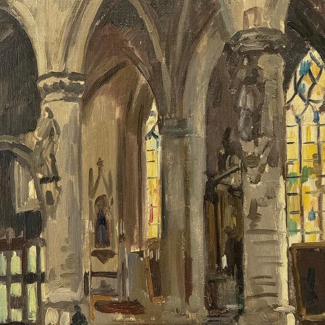 Antique Framed Oil Painting on Canvas Signed Rainbo For Sale - Image 9 of 12