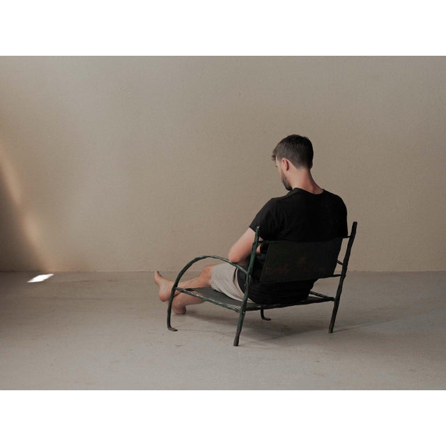 Handcrafted Hammered Wrought Iron Lounge Chair, France, 1960s For Sale - Image 4 of 18