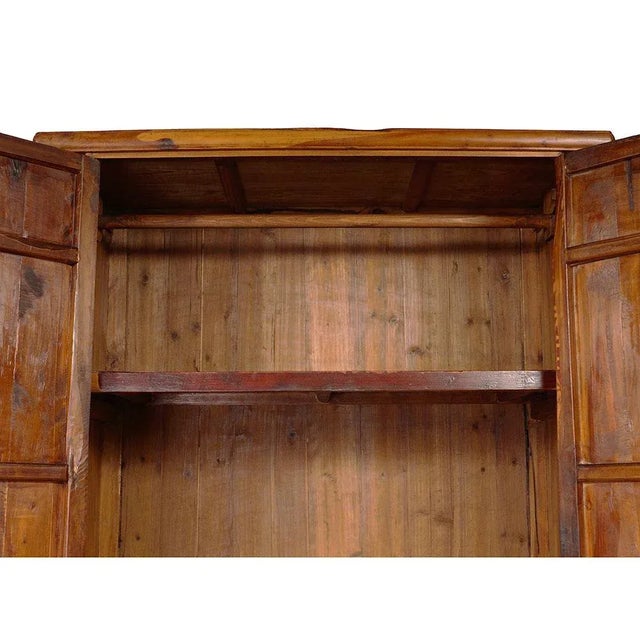 Late 19th Century Antique Chinese Cypress Wood Armoire, Wardrobe For Sale - Image 4 of 13