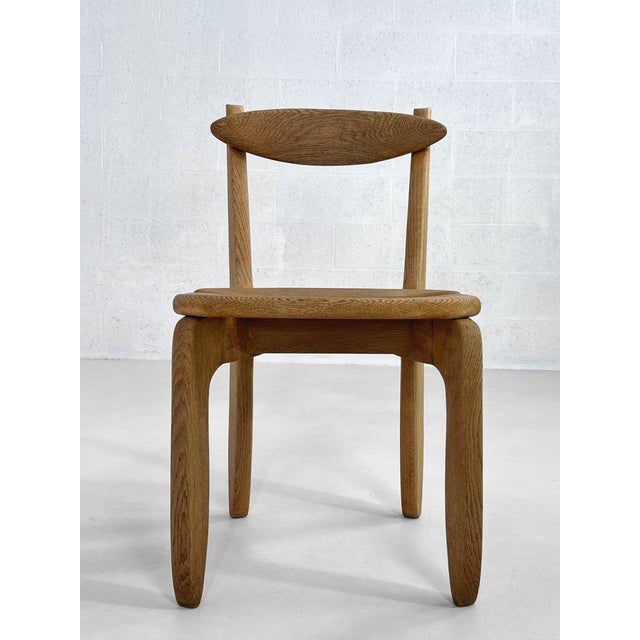 Wood Thierry Dining Chairs in Oak by Guillerme et Chambron for Votre Maison, 1950s, Set of 6 For Sale - Image 7 of 11