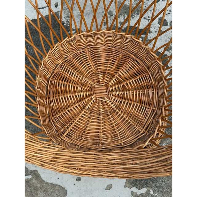 Boho Chic Vintage Wicker Armchair, 1950s For Sale - Image 3 of 15