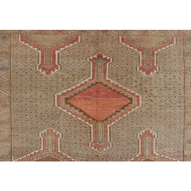 Unique & Colorful Turkish Kars Runner With Tribal Designs and Geometric Motifs For Sale - Image 9 of 11