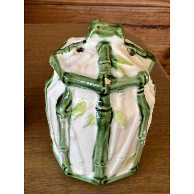 Wood Set of Five Mid-Century Japanese Bamboo Motif Table Serving Set For Sale - Image 7 of 12