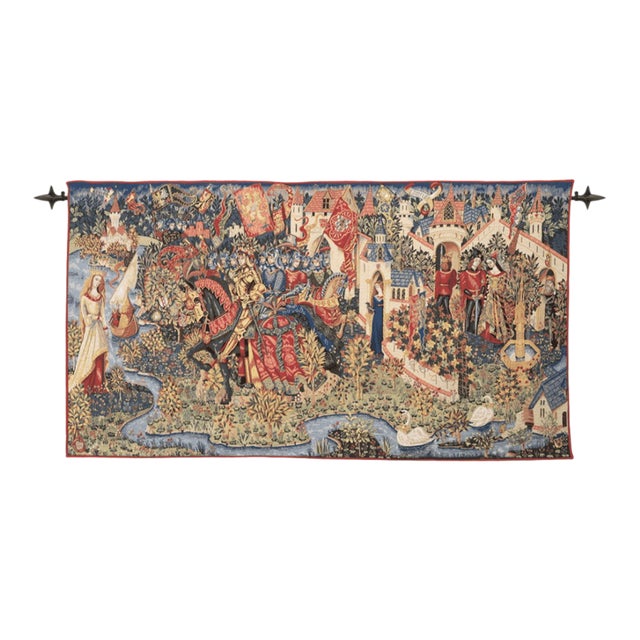 The Legend of King Arthur Loom Woven Tapestry - 142 X 236 Cm (4'7" X 7'7") - Requires Rod Size 6 For Sale