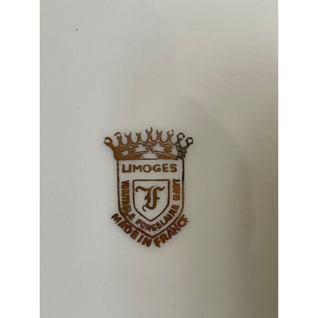 Metal Vintage Limoges Cobalt Blue Paris Souvenir Cabinet Plate 7.5-inch - Gold Backstamp For Sale - Image 7 of 8