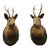 Vintage Taxidermy Deer Shoulder Mount Wall Decor With Metal Leaves (R&l) - a Pair For Sale