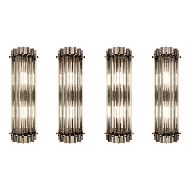 Italian Murano Glass Wall Sconces in the style of Venini, 1990s, Set of 4 For Sale