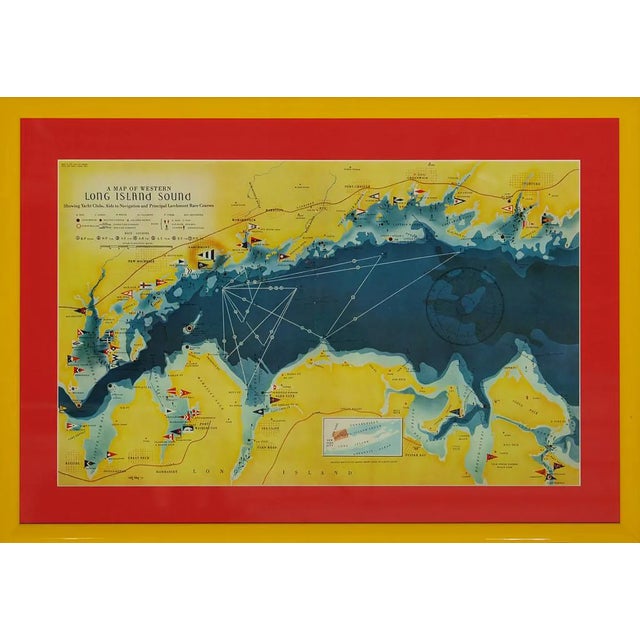 "Map of Western Long Island Sound Showing Yacht Clubs and Principal Larchmont Race Courses" 1939 For Sale