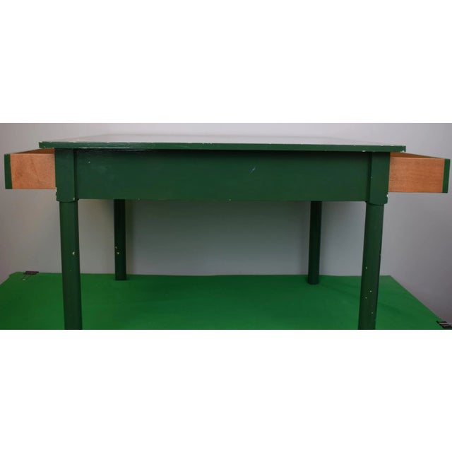 Wood "British Racing Green Children's Games Table W/ Hand Painted King's Guards" Provenance: The Susie Hilfiger Collection For Sale - Image 7 of 9