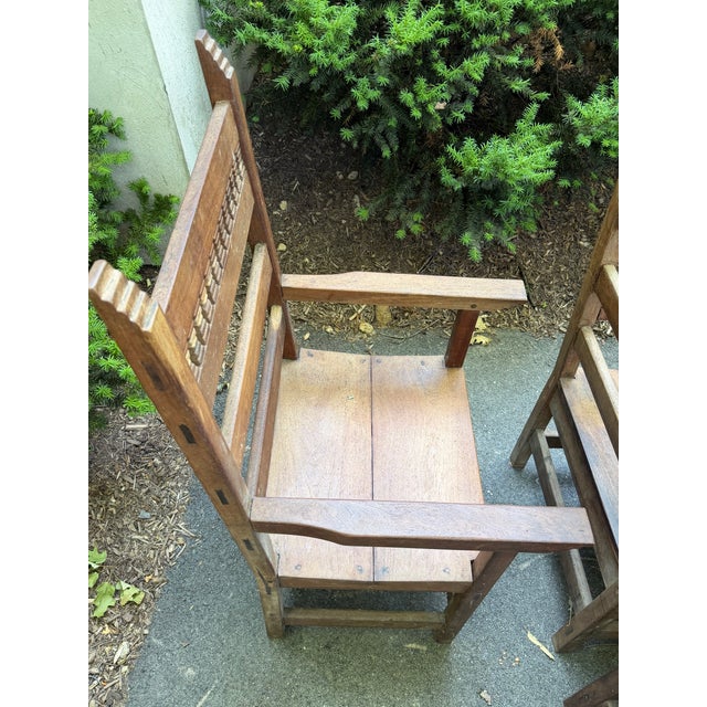 Early 20th Century Solid Hardwoord Chairs (Set of Six in Southwest Style) For Sale In Washington DC - Image 6 of 7