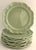 French Country Set of 8 Varages France Large Celadon Green Dinner / Chop / Charger Plates 12" For Sale - Image 3 of 5