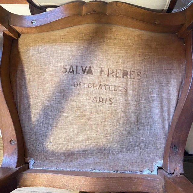 1930s Antique French Louis XV Dining Chairs With New Upholstery -Set of 6 For Sale - Image 5 of 11