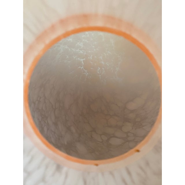 Metal Vintage Egg-Shaped Pink Vianne Glass Lamp, 1970s For Sale - Image 7 of 17
