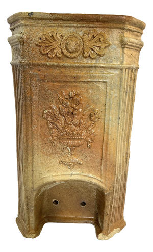 Terracotta Water Fountain with Floral Decoration and Medici Cup, 19th Century
