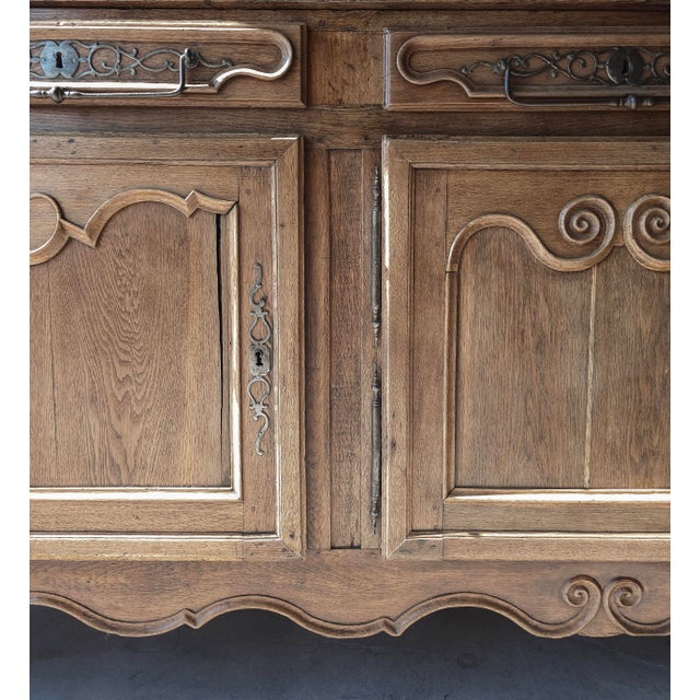 Monumental 1800s Antique French European Oak Vaissalier Hutch For Sale - Image 9 of 18