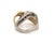 Late 20th Century Diamond 14k Two Tone Gold Crossover Band Ring - Size 7 For Sale - Image 5 of 6