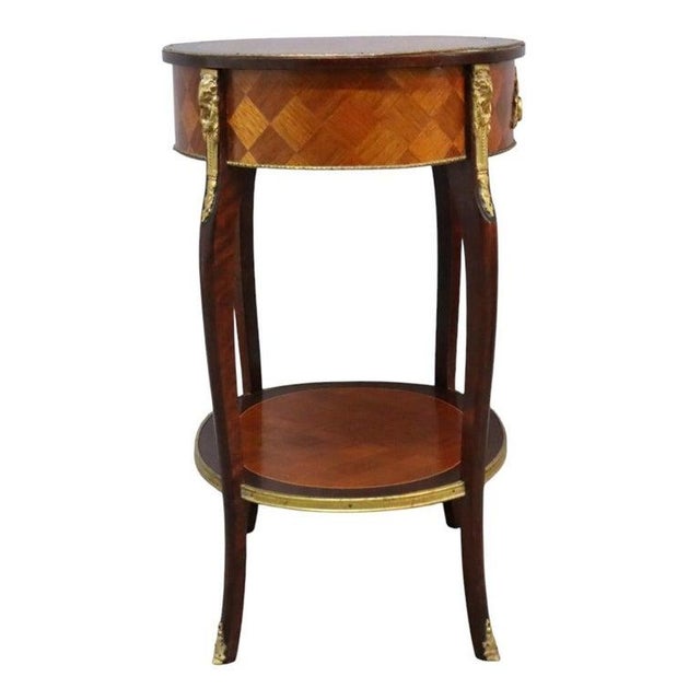 1920s Pair Spanish French Louis XV Style Rosewood Prquetry & Figural Ormolu Stands For Sale - Image 13 of 14