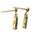 Vintage 14k Gold and Jadeite Drop Earrings For Sale - Image 4 of 6
