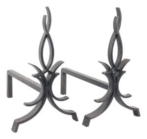 Vintage Andirons by Raymond Subes, 1940s, Set of 2