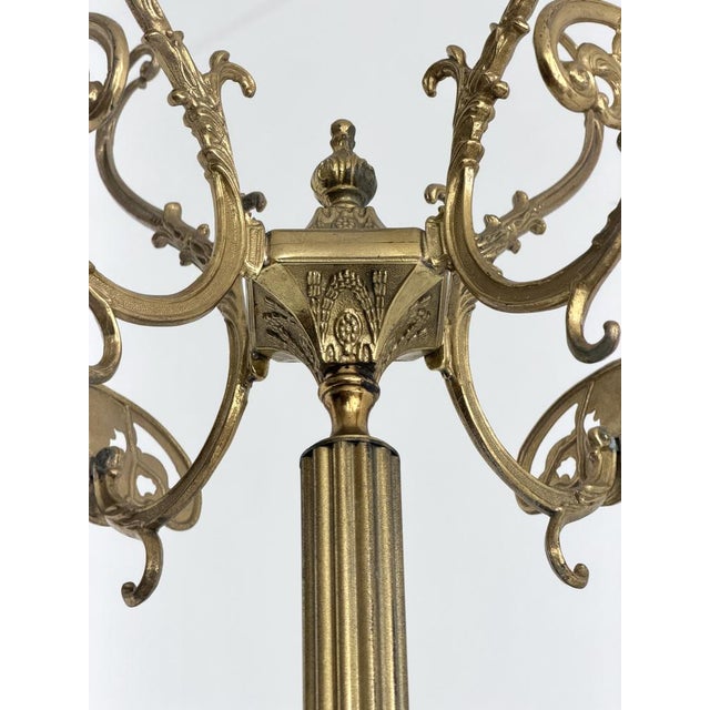 Metal Vintage Italian Brass Coat Rack with Rotating Crown and Female Face Tripod Base, 1960s For Sale - Image 7 of 18