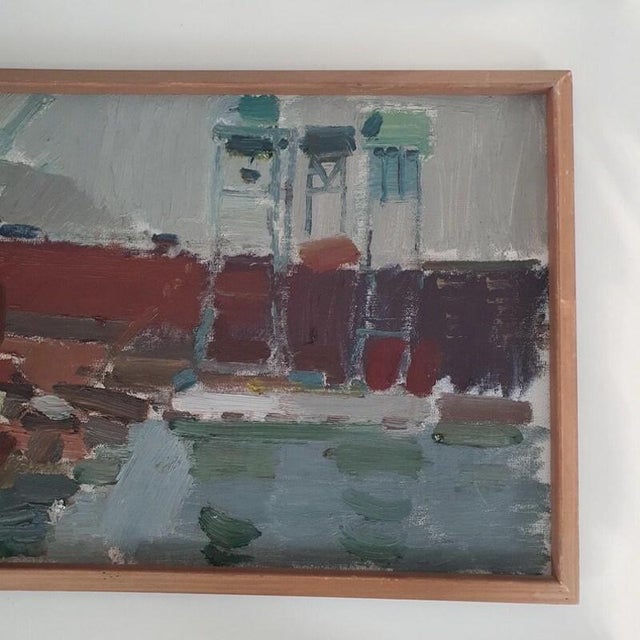 Swedish School, Harbour Scene, 1960s, Oil on Canvas For Sale - Image 4 of 18