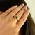 Certified 14k Yellow Gold Natural Zambian Emerald & Diamond Solitaire Ring Size 5.5 For Sale In New York - Image 6 of 13