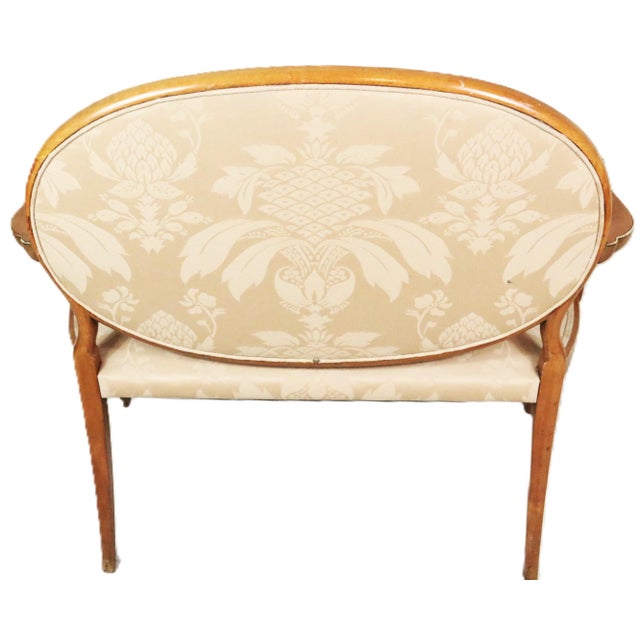 English Edwardian Period Oval Back Settee For Sale - Image 11 of 14