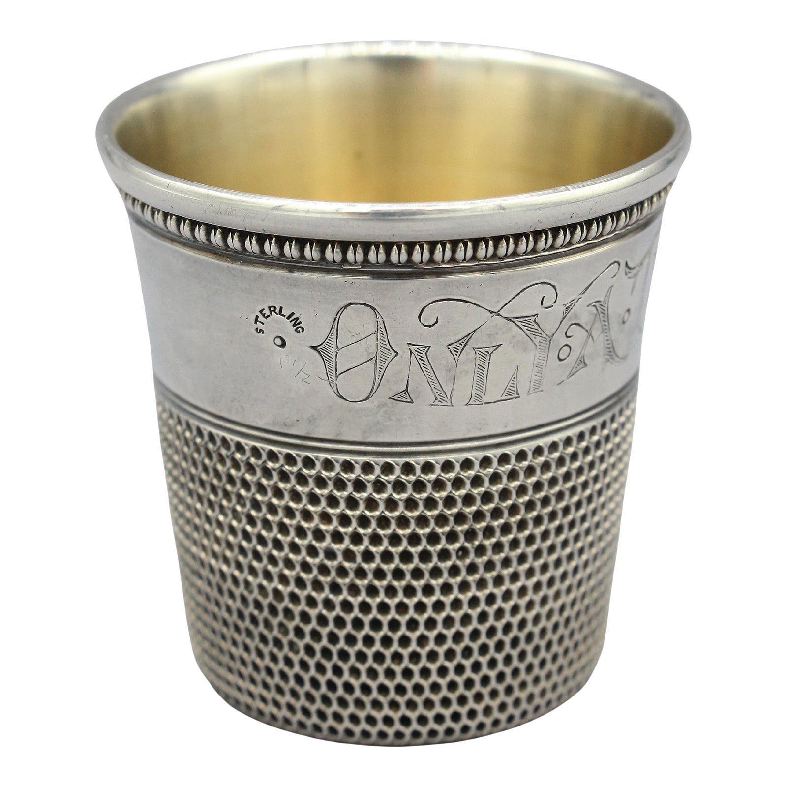 Sterling Silver & Vermeil Giant Thimble Shot Glass, Late 19th Century