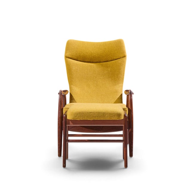 Madsen & Schubell MS20 Mid Century Danish Teak Reclining Lounge Chair and Ottoman The chair measures: 26.5 wide x 37 deep...