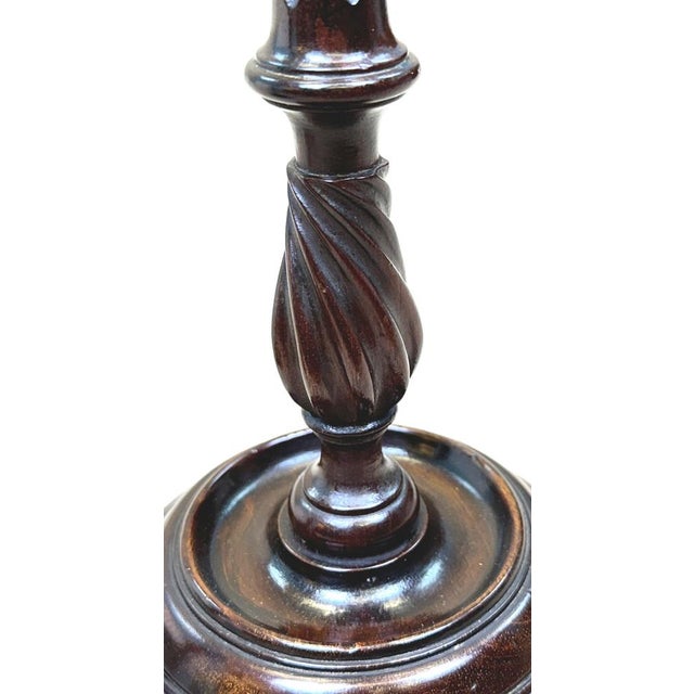 Late 19th Century Late 19th Century Mahogany & Brass Candlesticks, 1890, Set of 2 For Sale - Image 5 of 7