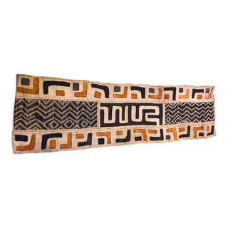 1980s African Kuba Cloth Raffia /Textile Zaire 60.5" For Sale