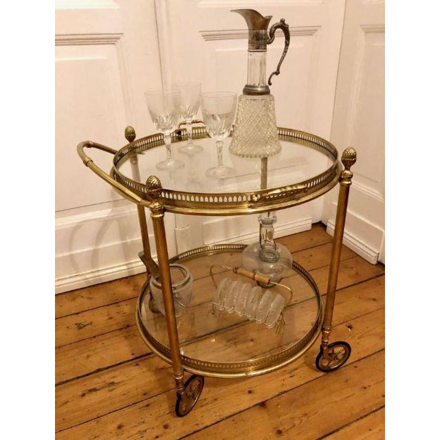 Vintage Brass Serving Trolley, 1950s For Sale - Image 4 of 18