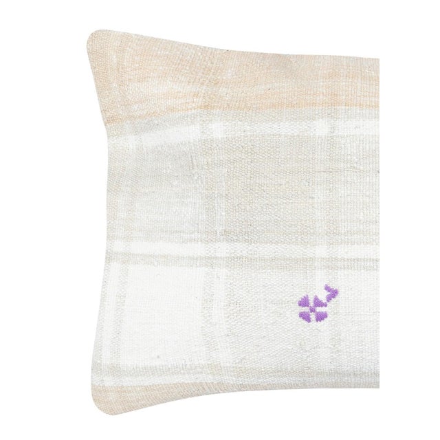 Add a touch of history and warmth to your space with this vintage handmade natural hemp kilim cushion cover. Crafted from...