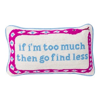 Furbish Go Find Less Needlepoint Pillow, 9" x 15" For Sale