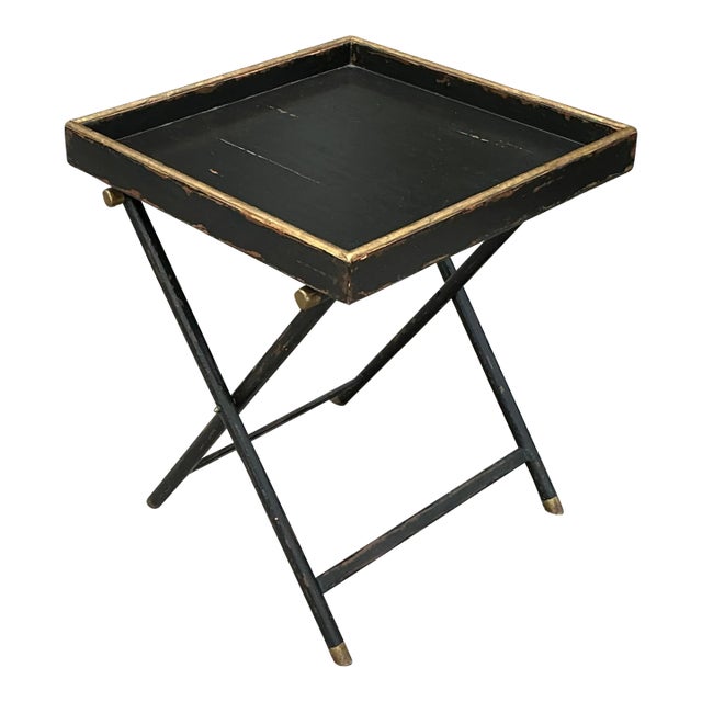 Vintage Boho Woodland Furniture Bar Tray Table For Sale