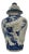 Late 20th Century Ginger Jar Large Heavy Blue and White Porcelain 3d Relief Dragon Vintage Asian Decor For Sale