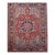 Antique Persian Heriz Serapi Rug, Hand-Knotted Wool, Geometric Pattern, Brick-Red & Blue, 5x7 For Sale