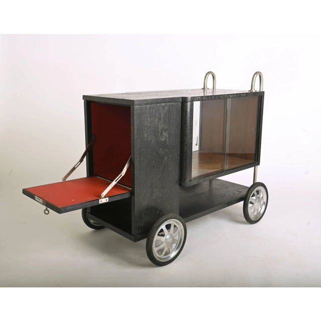 Bauhaus Vintage Art Deco Trolley Bar, 1930s For Sale - Image 3 of 10