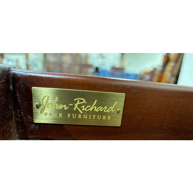 Late 20th Century Vintage French Louis XIII Style Drop Leaf Leather Top Table by John Richard For Sale - Image 5 of 12