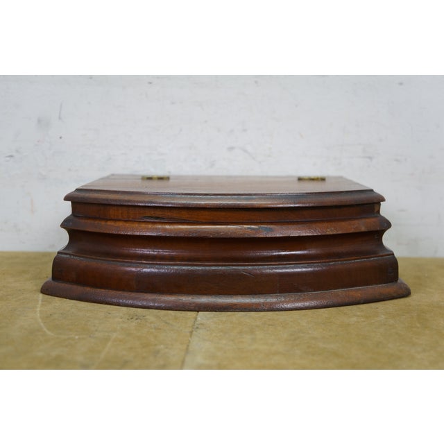 Antique Victorian Mahogany Curved Dresser Glove Box Felt Lined Jewelry Storage For Sale - Image 9 of 11