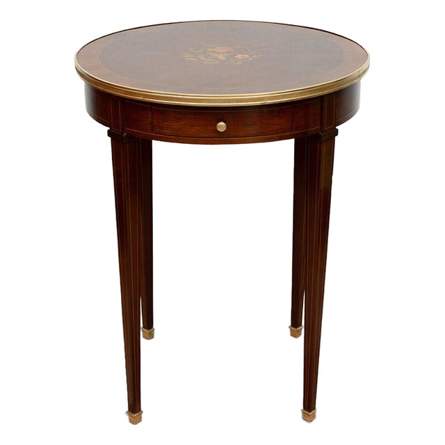 Antique Napoleon III Side Table in Mahogany with Gilded Bronze Elements, France, 19th Century For Sale