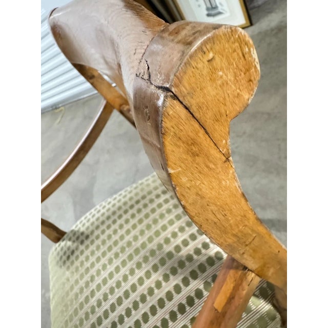 Antique Carved Wood Polka Dot Seat Armchairs - A Pair For Sale - Image 10 of 18